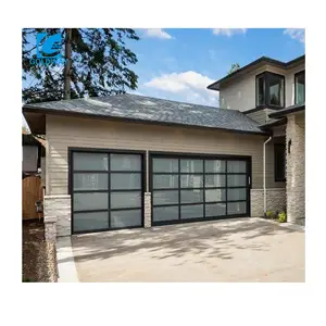 Automatic Aluminum Glass Transparent Electric Garage Door Panel With Motor