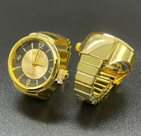 Jam Tangan Mini Cincin Mewah Promosi Mode Terbaru untuk Unisex, Jam Digital Retro Punk dengan Tali Elastis