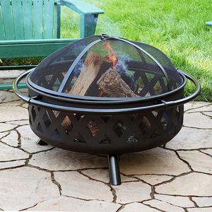 Pozo de fuego Crossweave de 36 pulgadas en bronce negro incluye Pantalla de chispa de cubierta de póker hecha de acero duradero para hogueras de patio trasero - Product Image 5