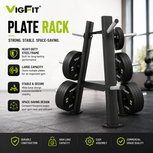 Support de rangement mobile VIGFIT en acier pour plaques de <span class=keywords><strong>poids</strong></span>, haltères et disques de bumper – Organisateur de salle de sport pour <span class=keywords><strong>musculation</strong></span> - Product Image 2