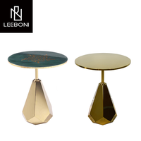 Ensembles de meubles de salon sur mesure, table basse en marbre, table d'appoint ronde en acier inoxydable, table d'appoint moderne de luxe à vendre
