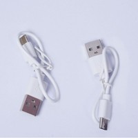 Cable de Carga Micro USB Tipo-C de 20 cm, 0.5A-1A, Conductor de Cobre Puro, Blindaje Trenzado, Revestimiento de TPE/PVC, Blanco, para Banco de Energía y Móviles