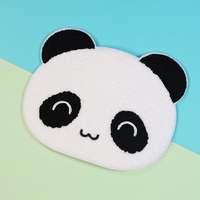 Sous-verre en feutre écologique personnalisé avec personnage de dessin animé, motif panda, brodé, absorbant et isolant thermiquement, et tapis de souris en peluche