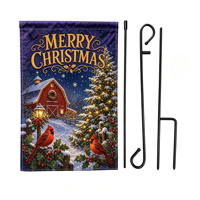 Drapeau de jardin Joyeux Noël, impression recto-verso, drapeau de jardin extérieur style ferme, OEM personnalisé, décoration de maison pour les fêtes