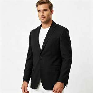 Blazer noir pour homme <span class=keywords><strong>de</strong></span> marque privée, veste <span class=keywords><strong>de</strong></span> costume <span class=keywords><strong>de</strong></span> mariage, veste <span class=keywords><strong>de</strong></span> sport, tenue <span class=keywords><strong>de</strong></span> marié professionnelle, léger, élégant, polyvalent, tendance - Product Image 1