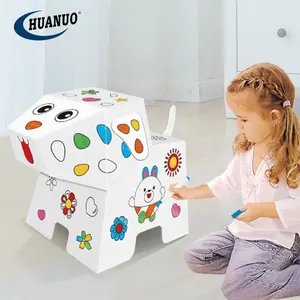 Bambini fai da te colorazione disegno doodle pittura giocattolo cane 3D puzzle di carta casa di cartone