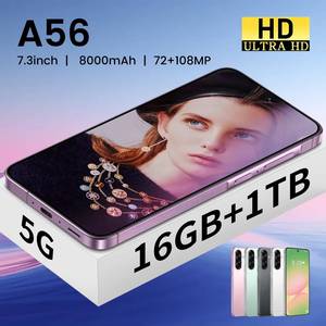Smartphone 5G 2025 16 Go + 1 To, Processeur Quad-Core 108 MP, Batterie 8000 mAh, Version Anglaise 4K, Vente Directe en Ligne Pas Cher, Téléphone A56 - Product Image 5