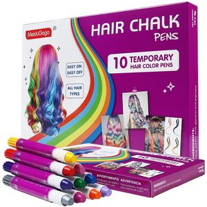 Pennarelli a Gesso Temporaneo per Capelli in 10 Colori, Facili da Lavare, Sicuri e Non Tossici, Tinta per Capelli per Bambini e Adulti, Feste e Cosplay - Product Image 3