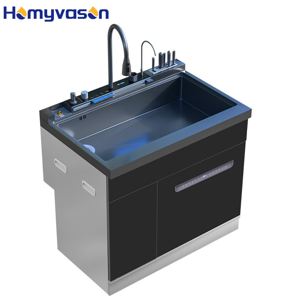 Commercial Countertop Smart Integrated Kitchen Sink Disinfection Integrated Cabinet Embedded Intelligent Ultrasonic Dishwasher