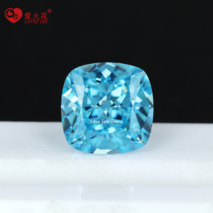Cushion Cut love <strong>Fire</strong> <strong>Gems</strong> Wholesale Blue Color Loose <strong>Stones</strong> High Quality New Cutting Method 4k Ice Crushed Cut Cubic Zirconia - Product Image 5