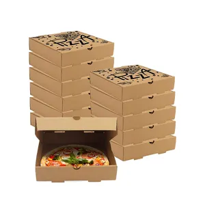 Caja de embalaje de comida rápida desechable al mejor precio Caja de pizza de 6 pulgadas Embalaje de caja de pizza de diferentes tamaños