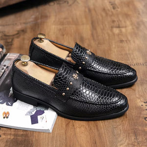 Chaussures Oxford italiennes pour homme, style décontracté chic, pour mariage et cérémonie, à enfiler, imperméables, respirantes, avec soutien de la voûte plantaire, en caoutchouc, texture élégante - Product Image 2