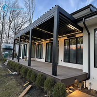 Pergola motorisée en aluminium sur mesure Sweet Home, toit à lames orientables imperméable, pour jardin, cour, patio, pavillon extérieur avec éclairage LED