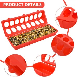 1 pièce Mangeoire au sol pour volailles à double rangée 12/18 trous, en plastique à clapet, pour l'alimentation des poulets, fournitures d'élevage agricole - Product Image 1