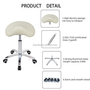 كرسي أنتلو المريح بتصميم السرج للمكتب والاستقبال والموظفين وصالونات التجميل والمدارس والمنازل، كرسي للحلاقين وأطباء العيون - Product Image 5