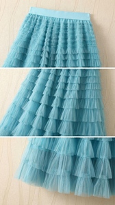 <span class=keywords><strong>Jupe</strong></span> longue en tulle à volants pour <span class=keywords><strong>femme</strong></span>, taille haute, style <span class=keywords><strong>tutu</strong></span>, <span class=keywords><strong>jupe</strong></span> maxi élégante en maille pour fête ou tenue décontractée - Product Image 6