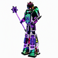 Costume de robot LED géant multicolore, armure de performance en mousse EVA, costume futuriste lumineux pour spectacle de scène en boîte de nuit