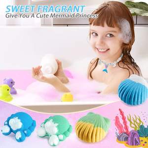 Conjunto de regalo de bombas de baño en forma de concha de colores naturales personalizados con ingredientes orgánicos personalizados - Product Image 5