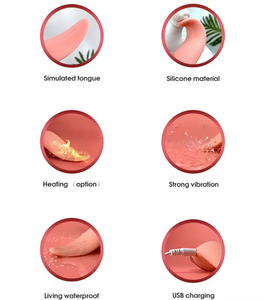 Masturbador Femenino con Forma de Rosa, Vibrador para Estimulación del Clítoris, Juguete Sexual Oral, Vibrador con Lengua para Lamer el Clítoris, para Orgasmos Femeninos - Product Image 2