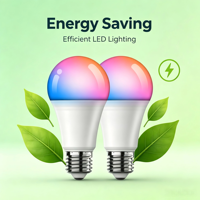 Ampoule LED WiFi Intelligente E27 RGBW Multicolore, Blanc Réglable, Contrôle par APP, Éclairage Ambiant Domestique