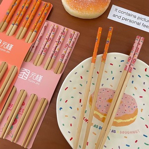 Palillos de bambú Yuanjin, caja de regalo de 5 pares, diseño de dibujos animados para adultos - Product Image 5