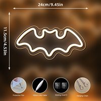 Neonawall Décoration Halloween & Gothique, 3 chauves-souris, enseigne néon, lumière néon, lumière LED blanc chaud à intensité variable pour la décoration de bars et cafés