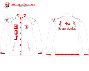 Chaqueta Universitaria Personalizada de los Corredores Masónicos de Jericho, Héroes de Jericho |   Chaqueta de Carreras HOJ Masons Bordada a Medida en Sarga de Algodón - Product Image 1