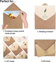 Enveloppes Kraft avec autocollant doré scintillant Joyeux Anniversaire, papier brun, cartes cadeaux, vente en gros, papeterie d'invitation