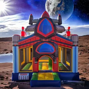 Großes 13 x 13 ft Hüpfburg für Freiluft-Party-Veranstaltung kommerzielles aufblasbares außerirdisches Raketenschiff Hüpfburg für Kinder zum Spielen