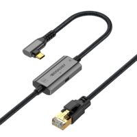 2.5 Gigabit LAN Ethernet câble adaptateur PD 100W TYPE C RJ45 90 degrés coude à Angle droit pour ordinateur portable téléphone Mobile Stock disponible
