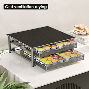 Organisateur de tiroir à dosettes de café système de rangement de panier coulissant pour <span class=keywords><strong>Nespresso</strong></span> Dolce Gusto K-Cup Machine - Product Image 4