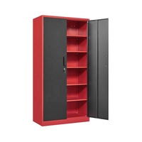 Armoire de rangement en acier à 2 portes, 4 étagères réglables, armoire à dossiers verrouillable pour bureau, maison, salle de sport