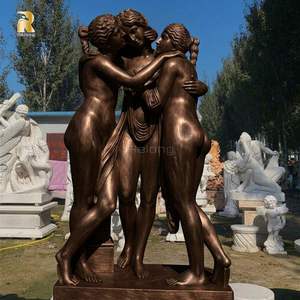 Sculpture de <span class=keywords><strong>trois</strong></span> filles en bronze grandeur nature RELONG, design classique, style européen, pour extérieur, château, jardin - Product Image 2