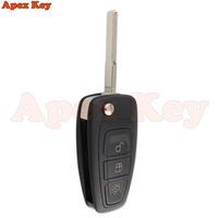Coque de clé de voiture pliable pour Ford Ranger Focus Fiesta C-Max Galaxy Mondeo S-Max Transit MK3 T6, étui à clé avec lame non coupée