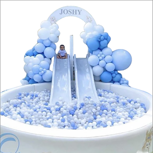 Trắng Trẻ Em Ngoài Trời Bóng Pit Hồ Bơi Với Double Side Trượt Lâu Đài Bơm Hơi Cho Bữa Tiệc Sinh Nhật - Product Image 3