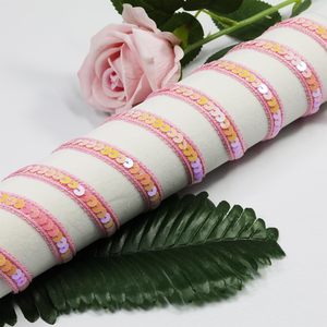 Dentelle de Bordure Multicolore en Gros de 1 cm, Broderie Ethnique à Paillettes et Sequins - Product Image 2