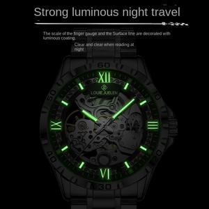 루이 쥴렌 남성용 새로운 세대 방수 야광 비즈니스 캐주얼 오토매틱 스켈레톤 시계 - Product Image 5