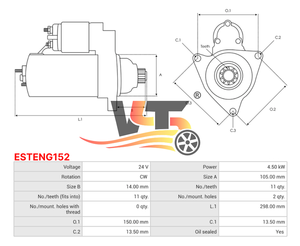 ESTENG152 VISTA Nuevo motor de arranque para <span class=keywords><strong>KOMATSU</strong></span> <span class=keywords><strong>FORKLIFT</strong></span> <span class=keywords><strong>FD40</strong></span> 4D52 1985- S6D95 Arrancador automático de 600-813-3240 - Product Image 6