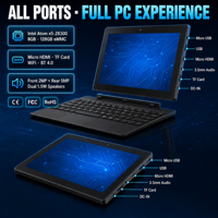 Tablet 2-in-1 Windows 11 10,1 Inci Intel Atom 1280x800 IPS Layar Sentuh Kamera 5MP Keyboard Lepas Pasang BT Paket Upgrade Win 11