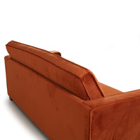 Canapé-lit 3 places en tissu orange avec ottoman, canapé-lit convertible pour salon, appartement, multi-usages