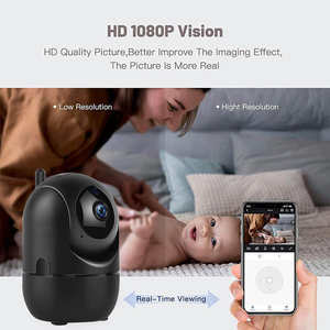 Kamera IP dalam ruangan HD 1080P nirkabel, 120 Audio <span class=keywords><strong>2</strong></span> arah penglihatan malam otomatis sudut lebar kartu memori CMOS keamanan rumah EDAFA WiFi - Product Image 6