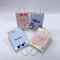 KM-Sacs cadeaux en papier kraft blanc pour baby shower avec poignées, sac d'emballage recyclable en stock prêt à expédier, fournitures de fête