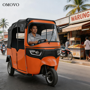 Triciclo Eléctrico de Pasajeros de 110cc, Auto Rickshaw de 3 Ruedas, Tuk Tuk con Toldo para Transporte Urbano - Product Image 2