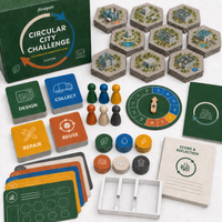 Atelier de jeu de société éducatif sur l'économie circulaire personnalisé pour la formation en classe et au musée avec des matériaux en carton