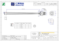 Connecteur r68m12 4 broches, montage de panneau mâle à câble de Terminal JST XH2.54