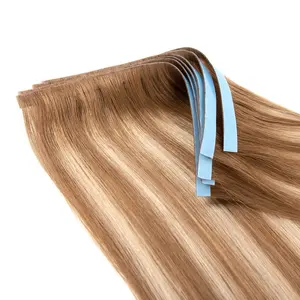 European Double Drawn pu skin weft Russian Human Hair Tape Injection Invisible Long Strip Weft Tape in Human Hair Extensions