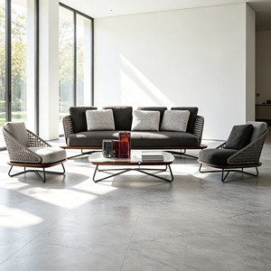Venta Caliente de Fábrica: Moderno Conjunto de Sofás de Mimbre Nórdico para Exteriores, Muebles de Lujo para Jardín y Patio, para Hotel, Villa, Patio, Venta al Por Mayor a Precio Económico - Product Image 4