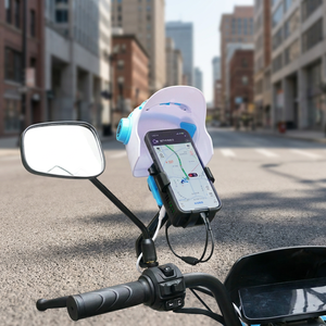 Support de téléphone étanche pour moto avec ventilateur de refroidissement, support de guidon pour vélo électrique, scooter, vélo - Product Image 1