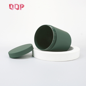 Food Grade Soft Touch Plastic Cosmetic <b>Jar</b> 250ml 600ml <b>Empty</b> Matte Frosted Green PET Vitamin Supplement <b>Jars</b> with Cap - Product Image 5