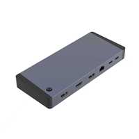 Station d'accueil Thunderbolt 4 en alliage d'aluminium 14 en 1 Triple 4K60Hz 2 DP 1 HDTV 100W PD 10Gbps USB-C Gigabit LAN 3.5MM Audio&Mic